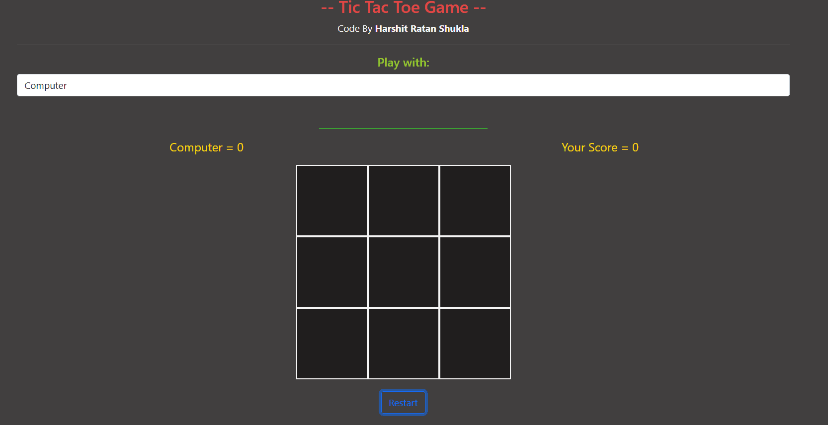 Tic Tac Toe Game - Classic Fun with a Modern, Interactive UI