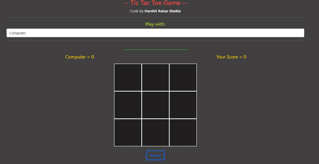 Tic Tac Toe Game - Classic Fun with a Modern, Interactive UI